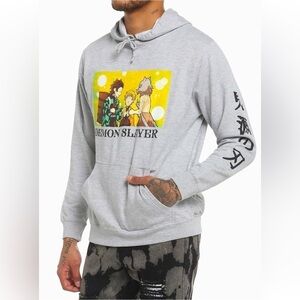Hot Topic Demon Slayer Kimetsu No Yaiba Trio Hoodie Gray NWT Deadstock